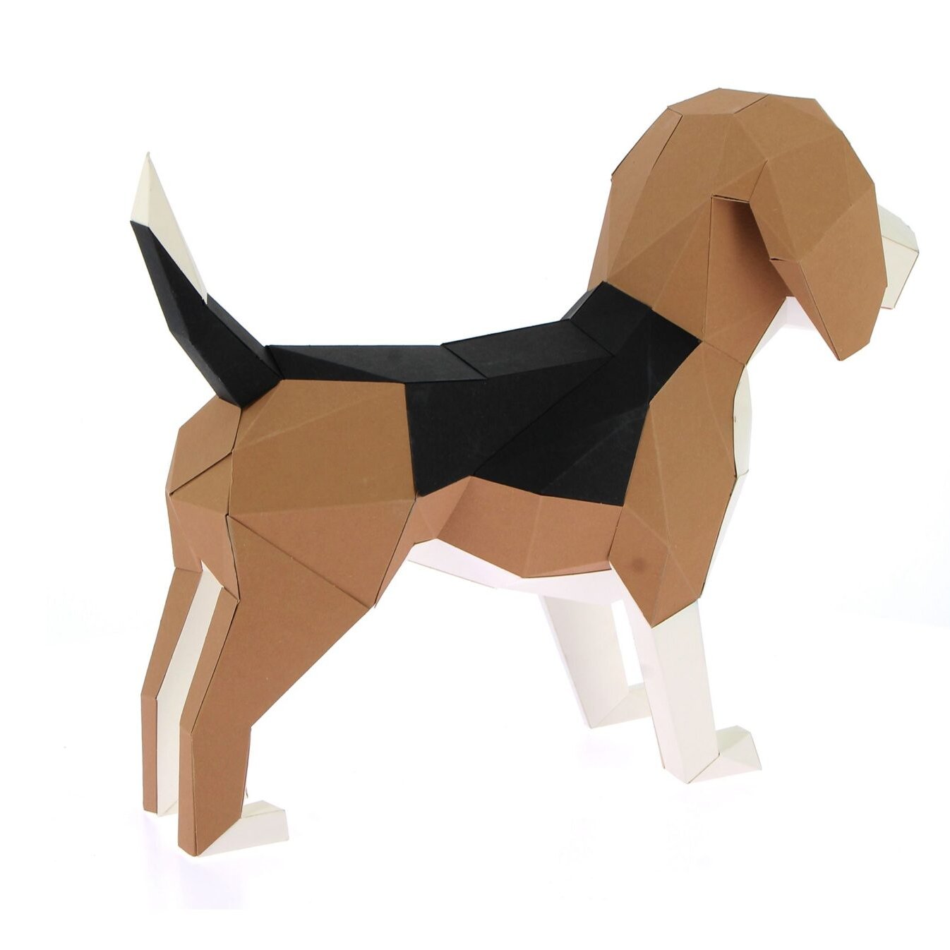 Beagle en papier 3D - Marron
