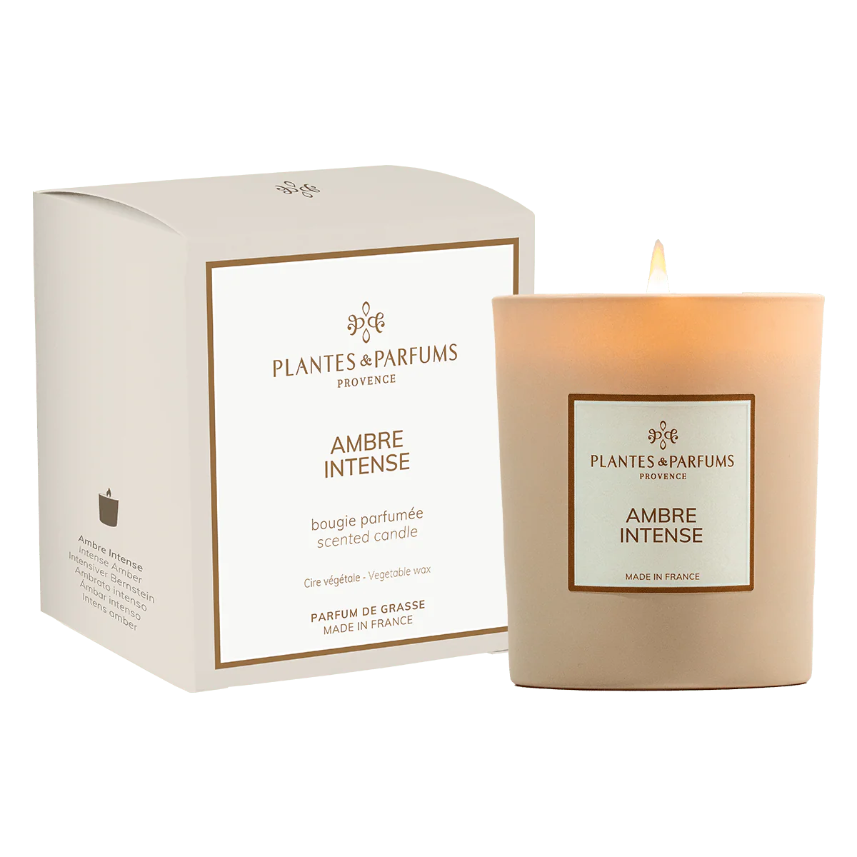 Bougie Végétale Ambre Intense 180g avec étui