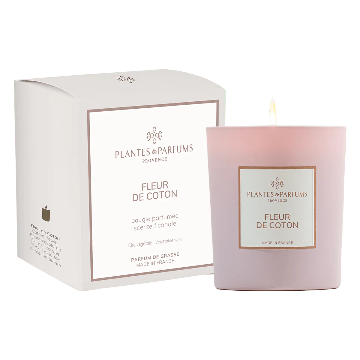 Bougie Végétale Fleur de coton 180g avec étui