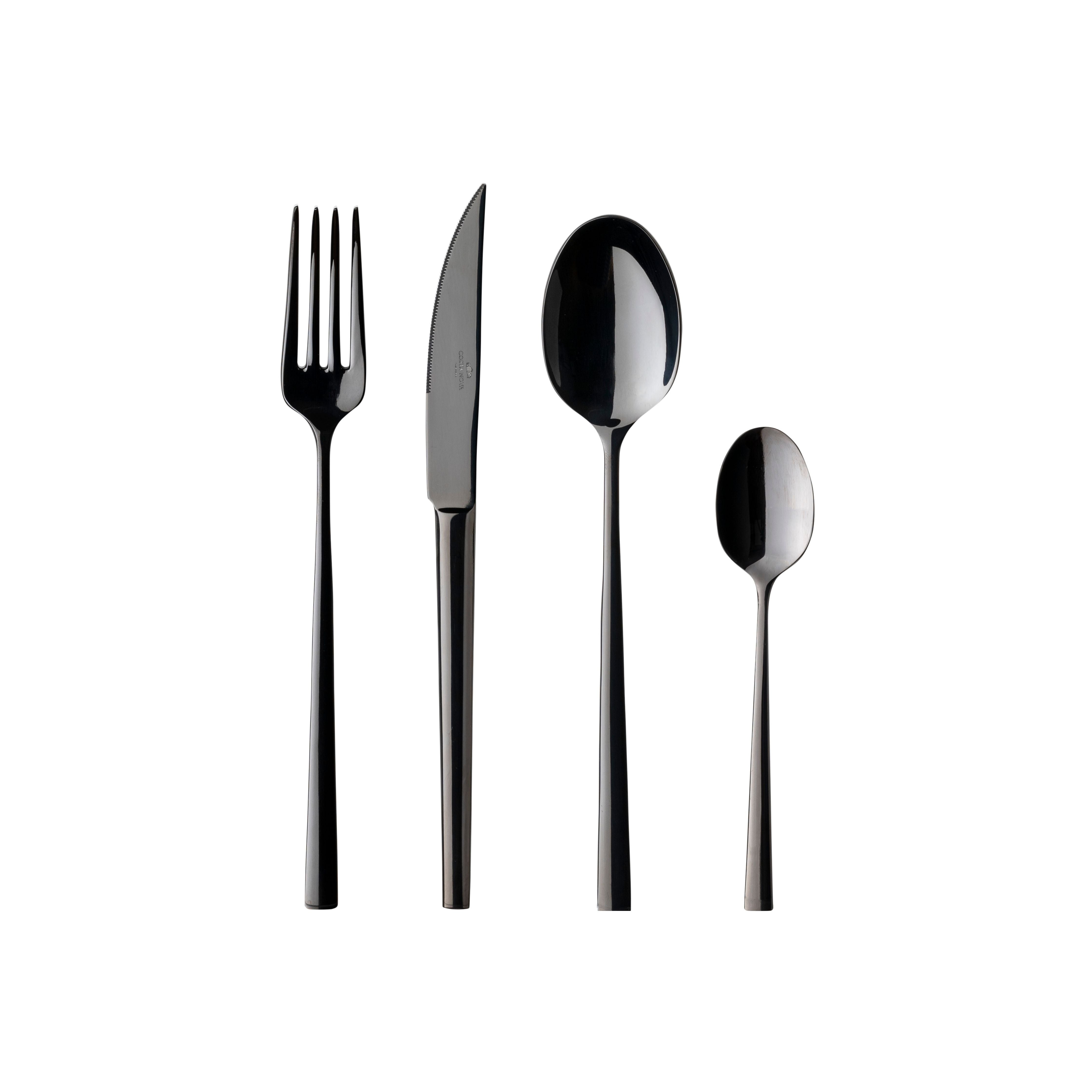 Set de couverts Vela Noir x 24 pièces