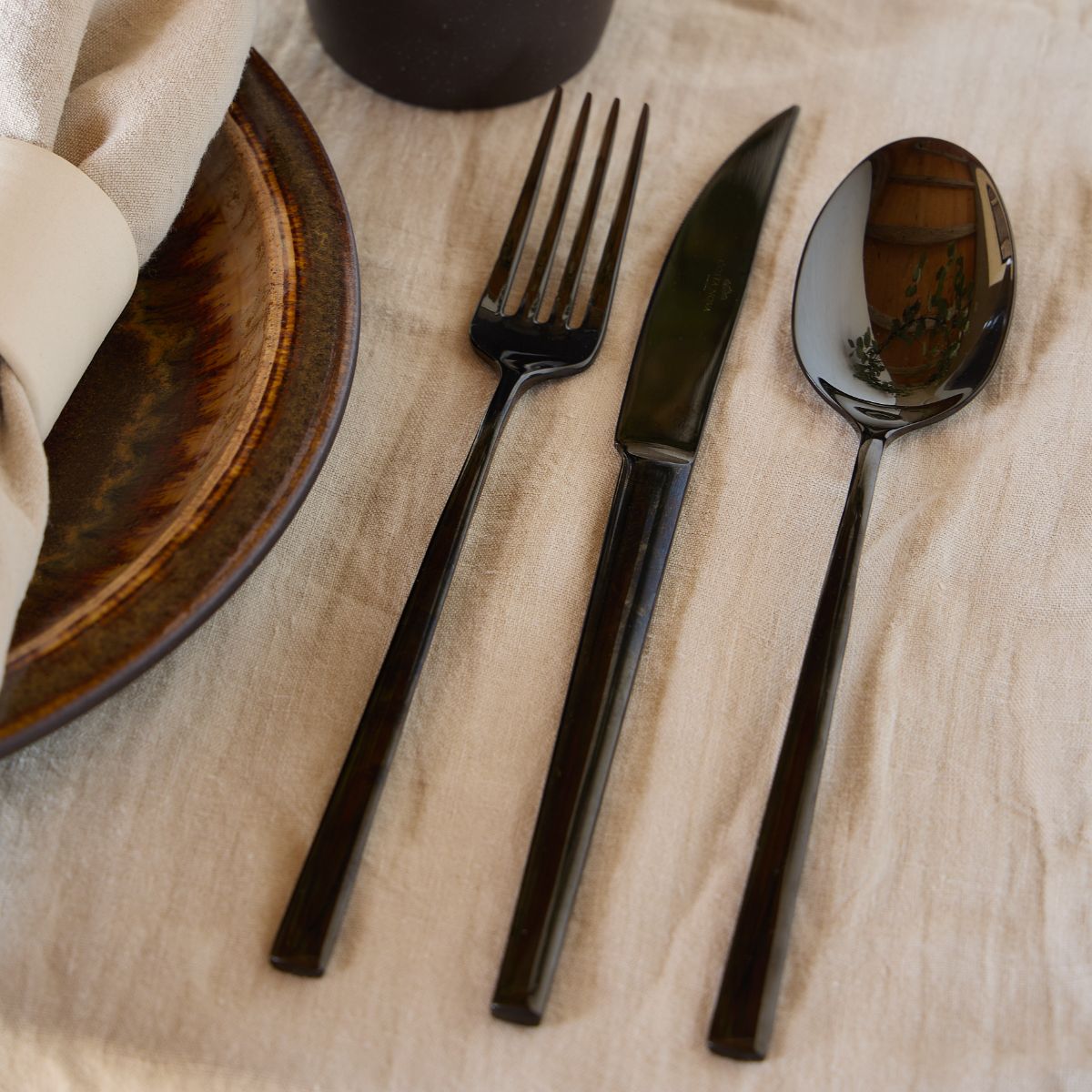 Set de couverts Vela Noir x 24 pièces
