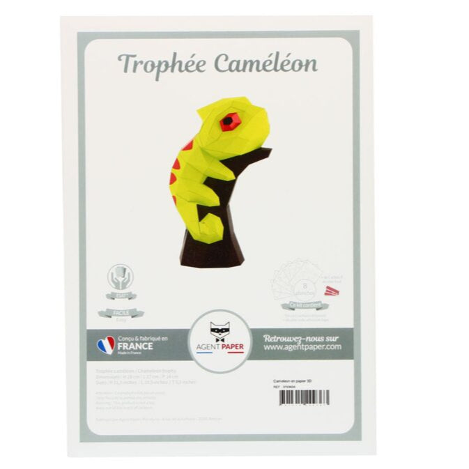 Trophée Caméléon origami à poser
