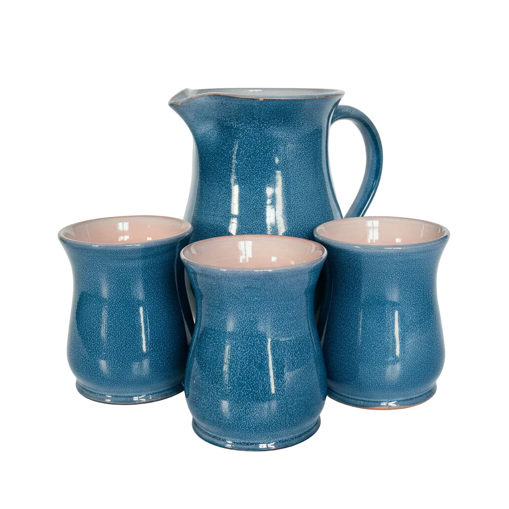 Carafe terre cuite bleue - photo produit