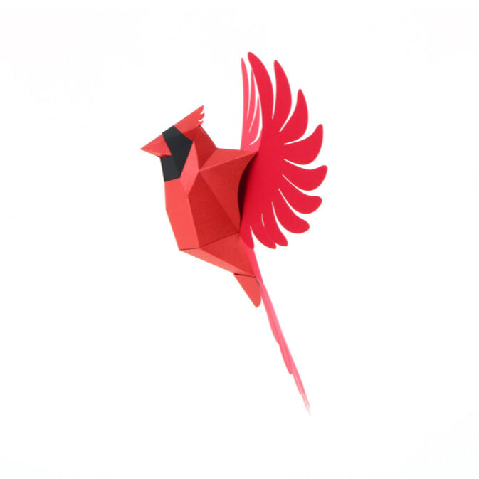 Oiseau cardinal rouge - origami