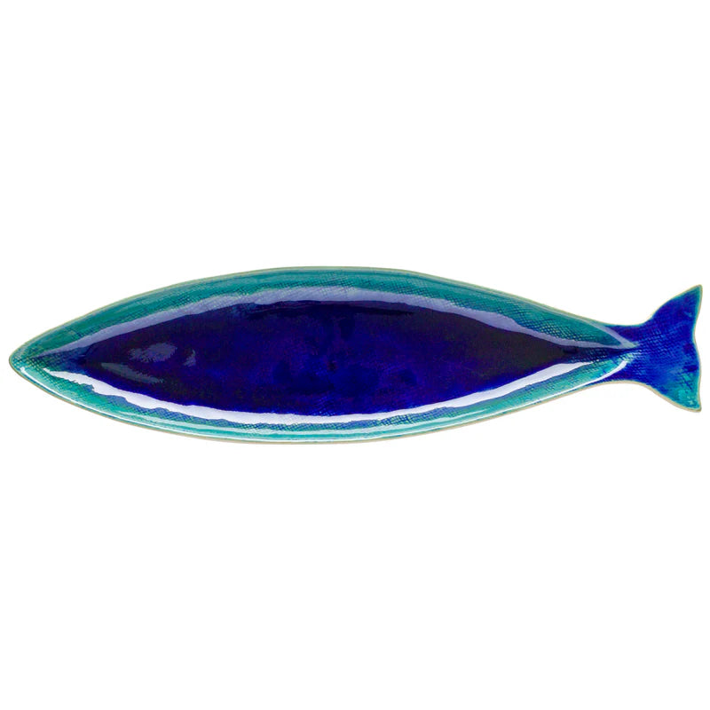 Plat poisson bleu atlantique- 43 cm