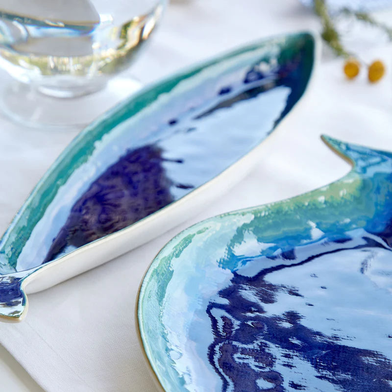 Plat poisson bleu atlantique- 43 cm