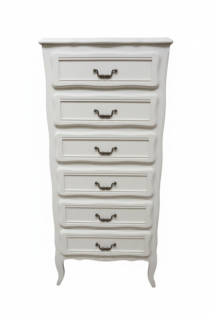 Commode chiffonnier fond blanc