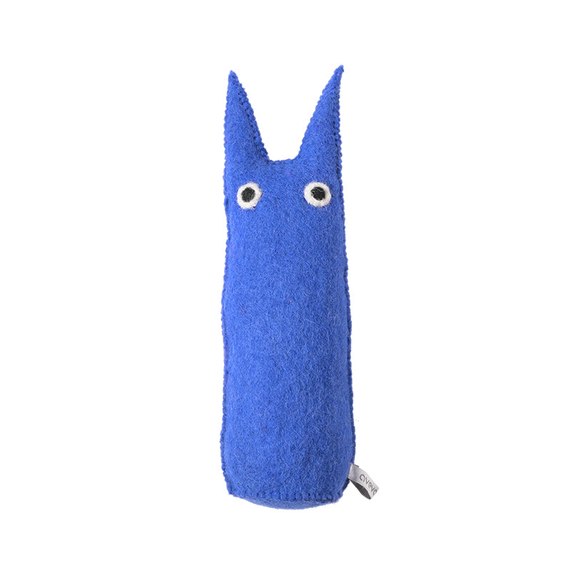 LES CURIEUX, Chat en laine, L, bleu electrique