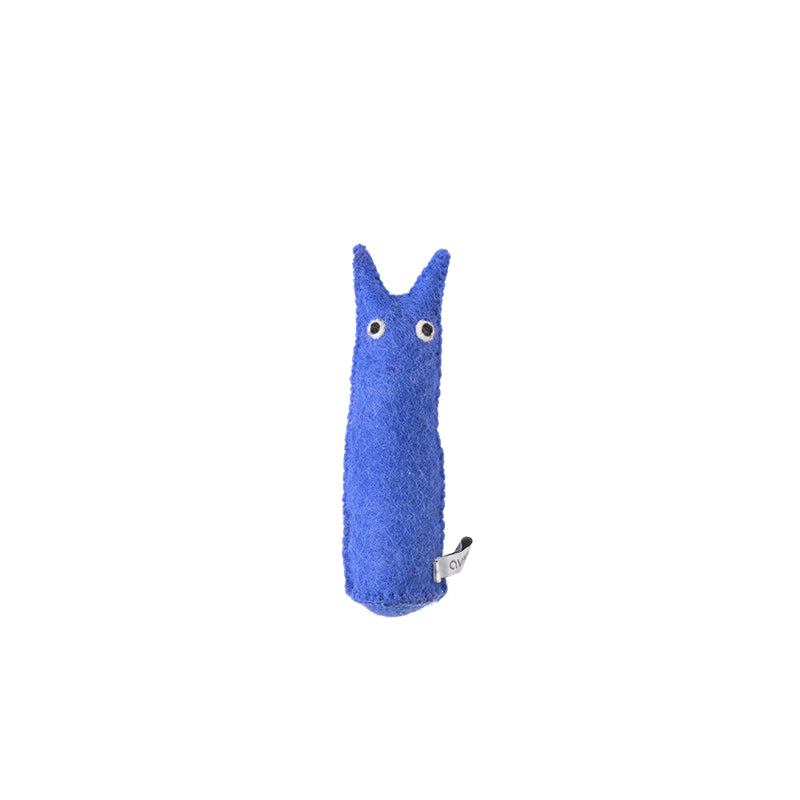 LES CURIEUX, Chat en laine, M, bleu électrique