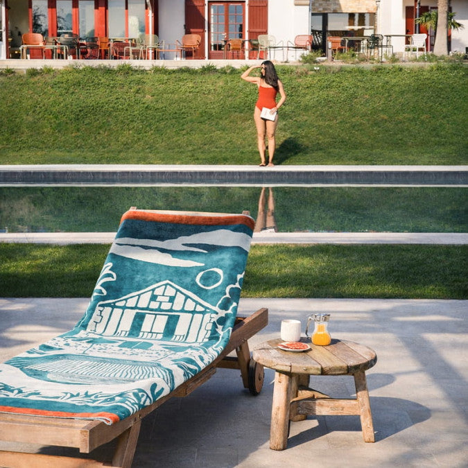 Drap de plage 180 x 100cm - Etxola Vert Pin