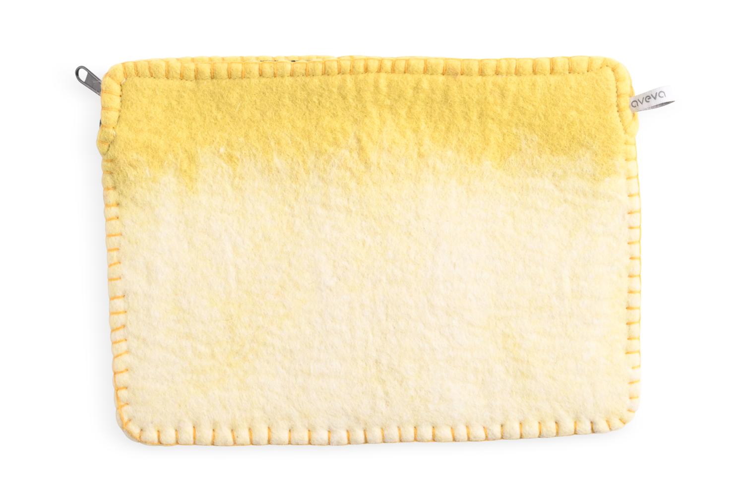 Etui ordinateur portable 14", jaune et naturel