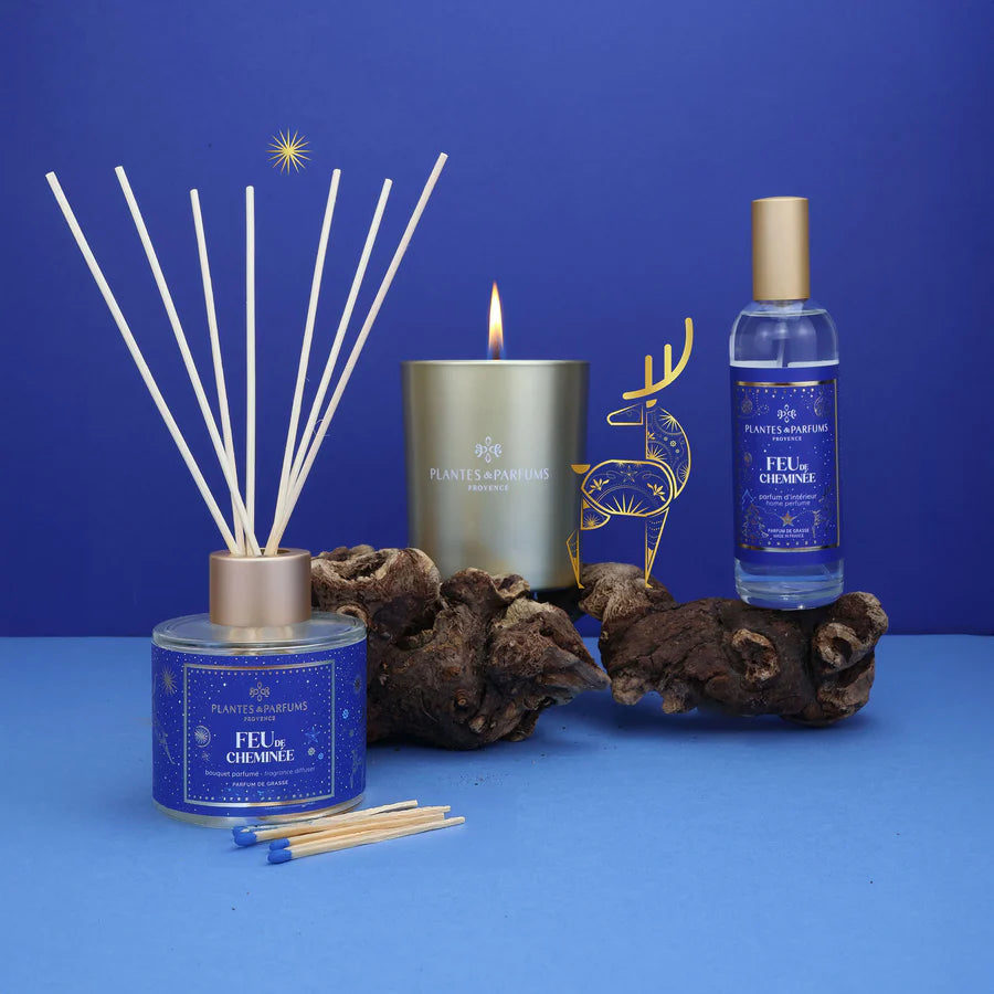 Bougie Végétale Feu de cheminée 180g avec étui