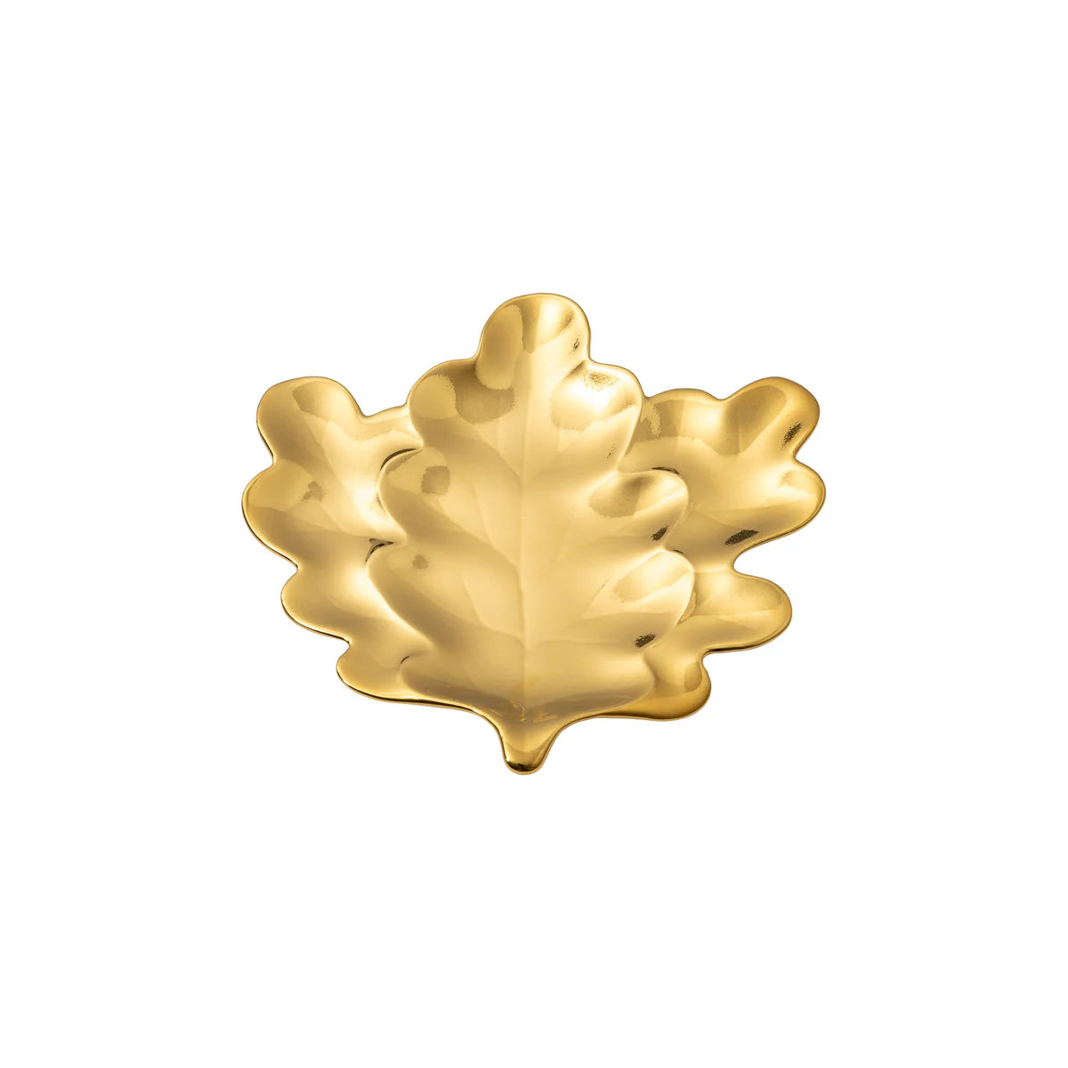 Coupelle feuille dorée - Chêne 17cm