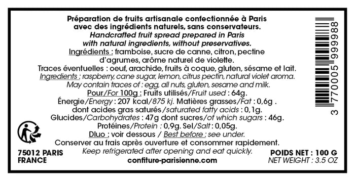 Confiture Framboise Violette 100g