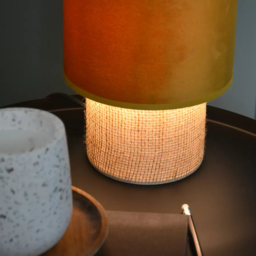 Lampe à poser Marcia - velours Pecan- 22cm