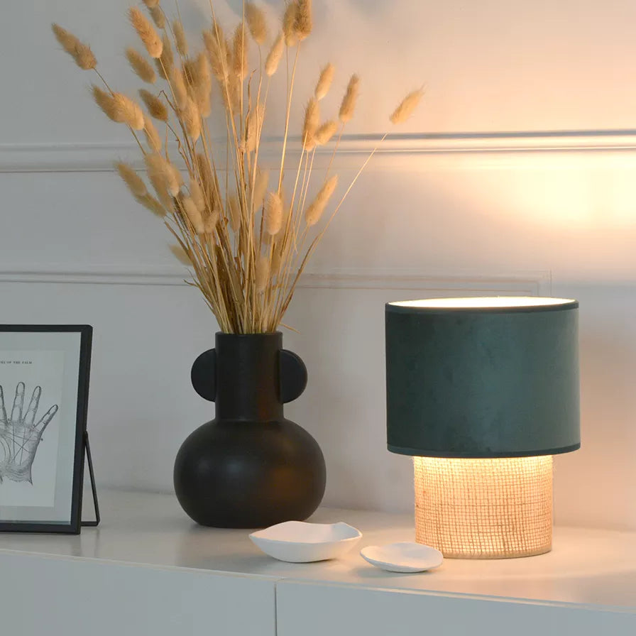 Lampe à poser Marcia - velours Vert - 22cm