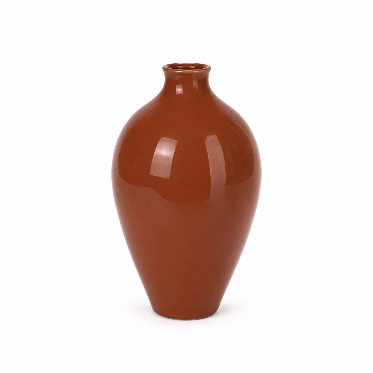 Vase NewUsed Collection en verre recyclé opaque de couleur terracotta, 31 cm de hauteur, design élégant et moderne.
