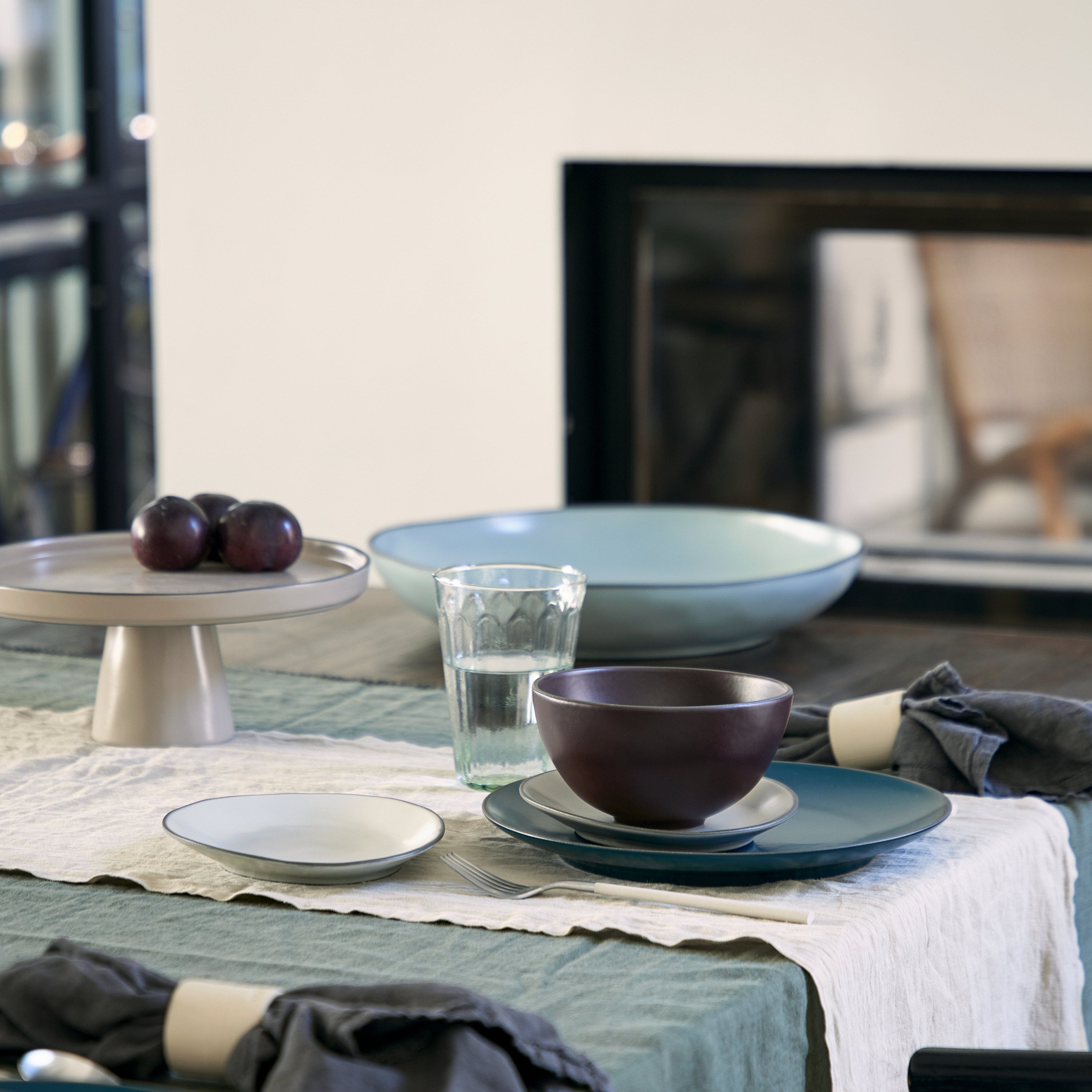 Assiette plate Stacked - bleu - 27cm