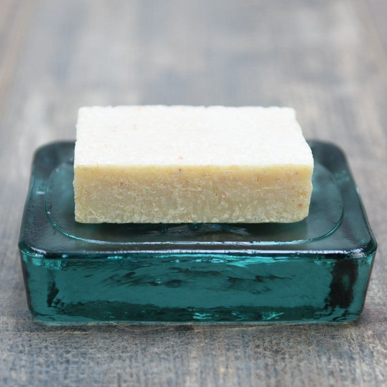 Porte savon en verre recyclé brut