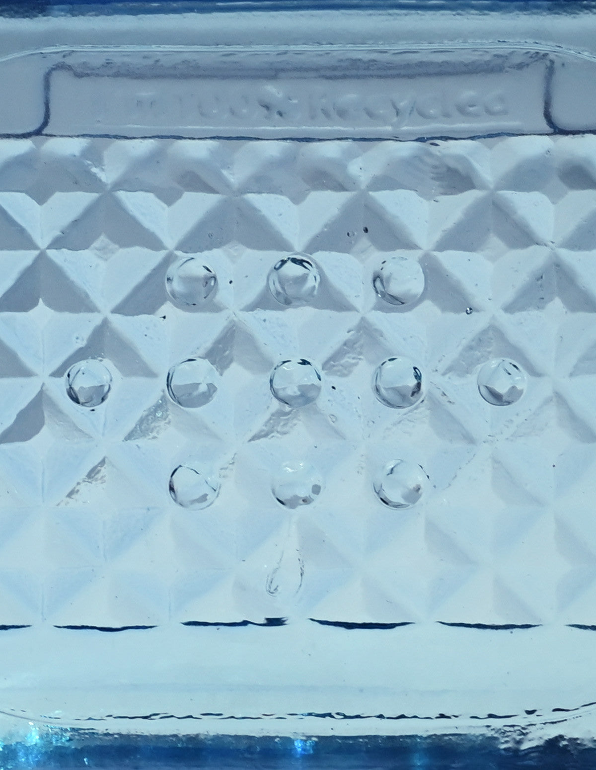 Porte savon en verre recyclé - bleu ciel