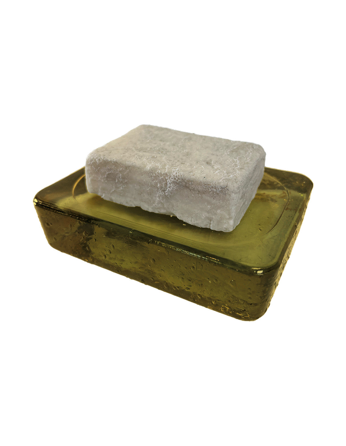 Porte savon en verre recyclé Miel