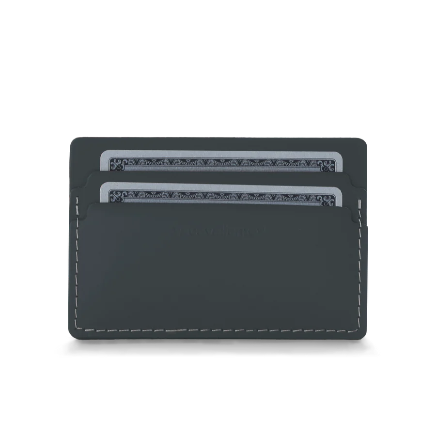 Porte-cartes en cuir recyclé - Graphite