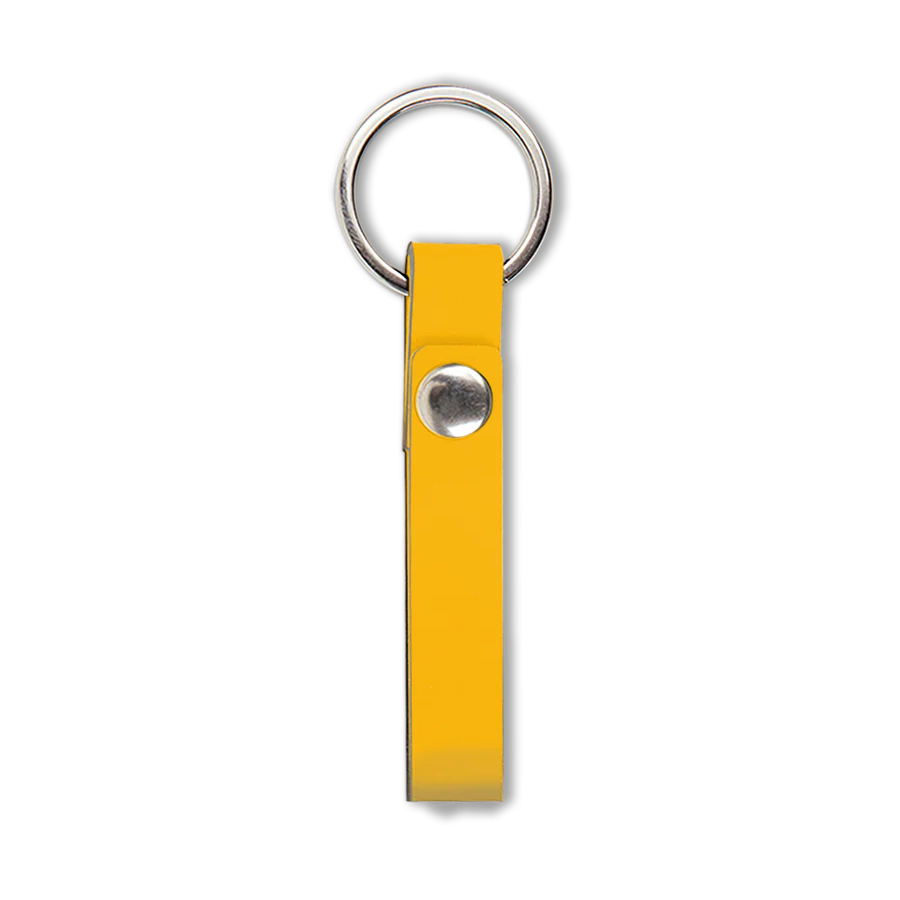 Porte-clés en cuir recyclé - Jaune