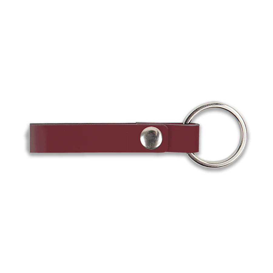 Porte-clés en cuir recyclé - Rouge Merlot