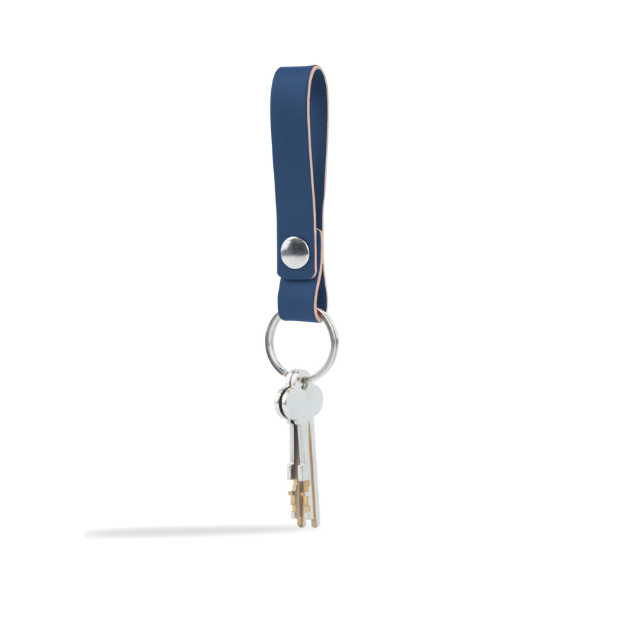 Porte-clés en cuir recyclé - Bleu Majorelle