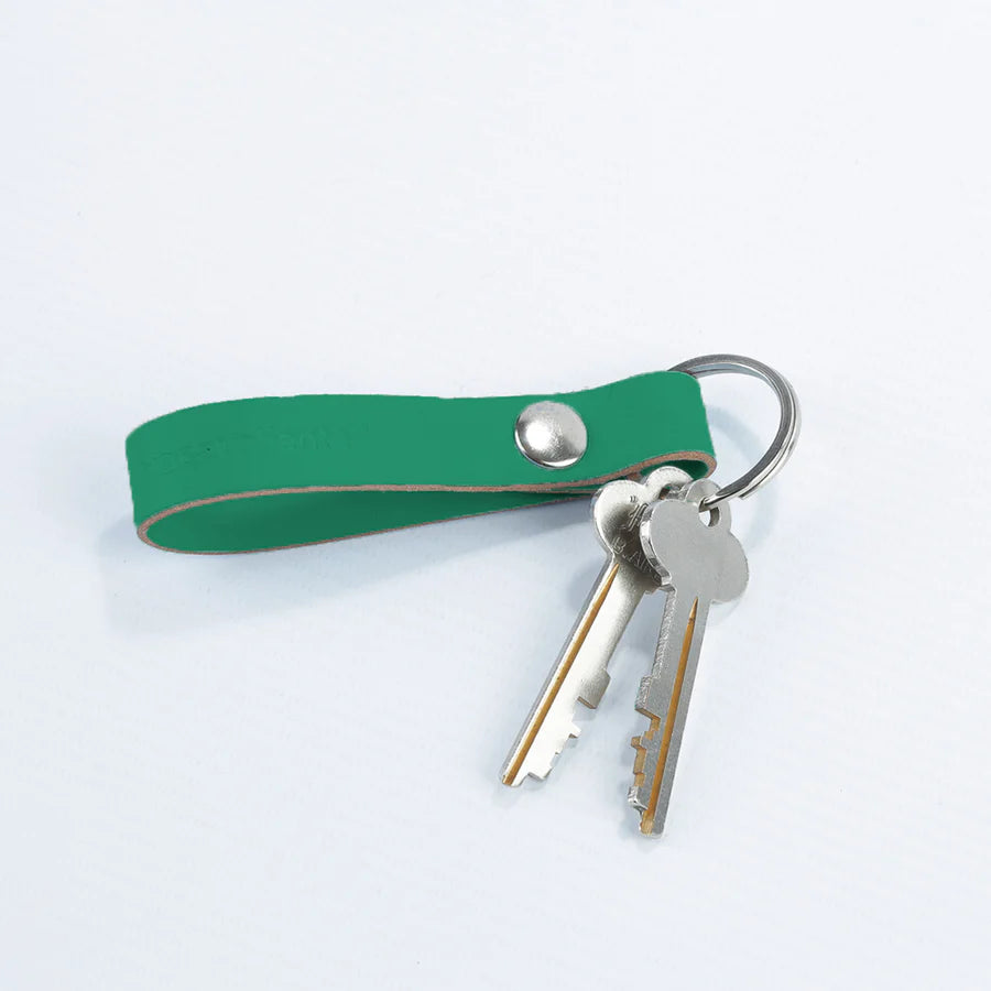 Porte-clés en cuir recyclé - Vert Lotus