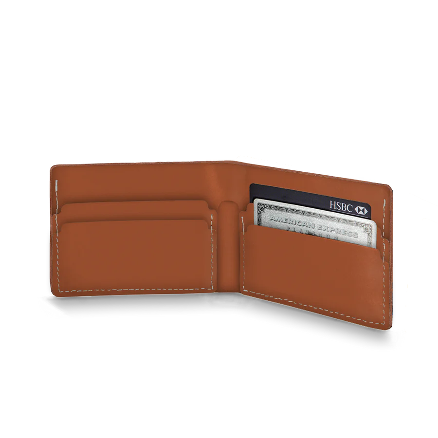 Porte-feuille en cuir recyclé - Brique