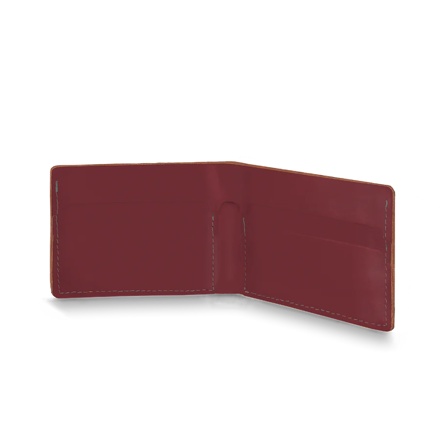 Porte-feuille en cuir recyclé - Rouge Merlot