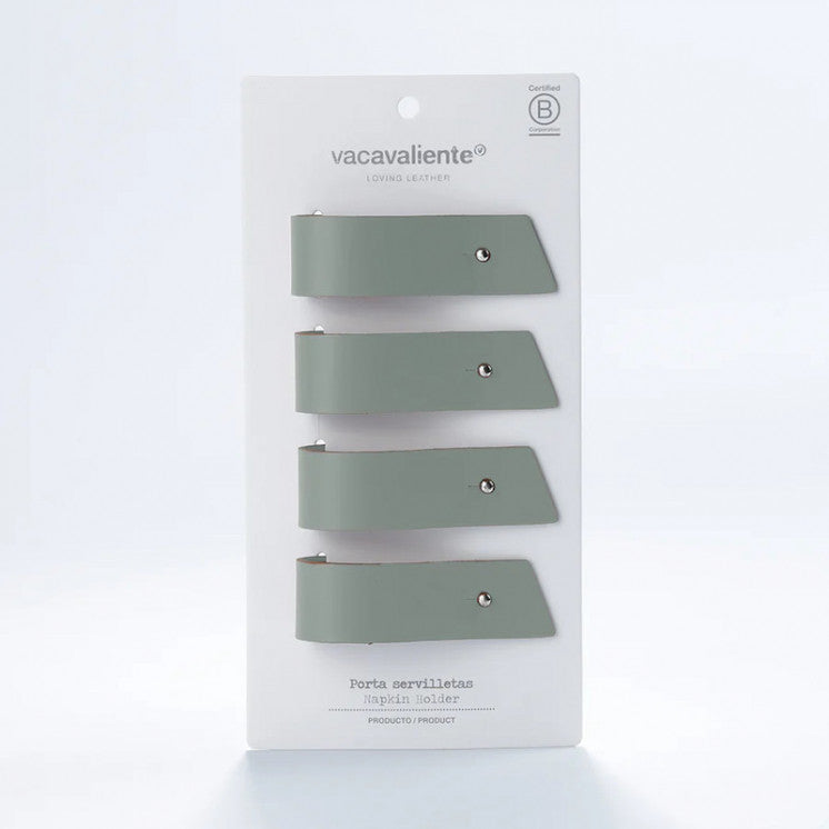 Rond de serviette x 4 Vert Eucalyptus