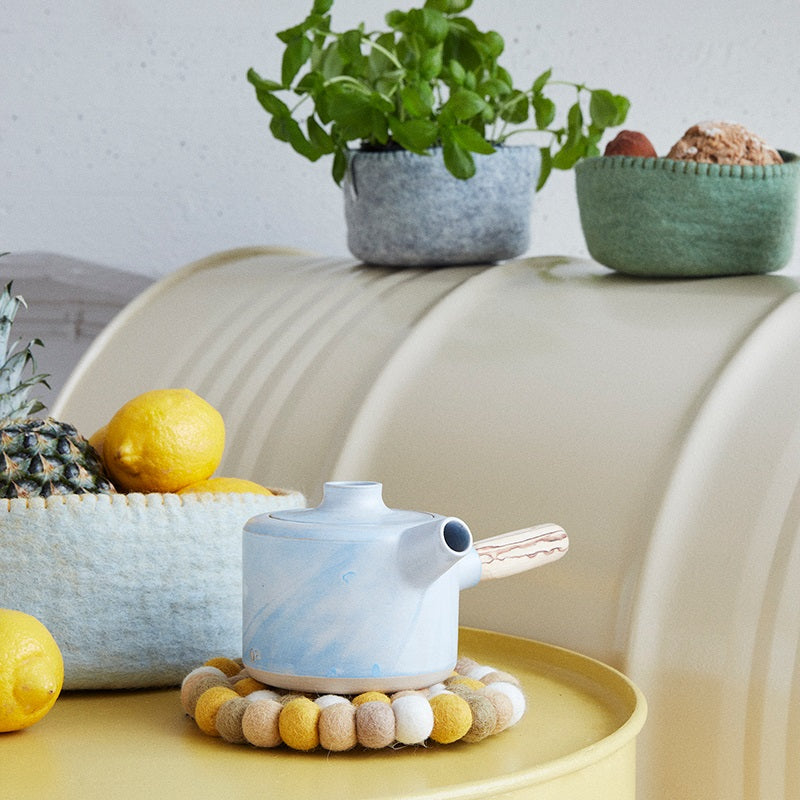 Trio de paniers - vert et corail