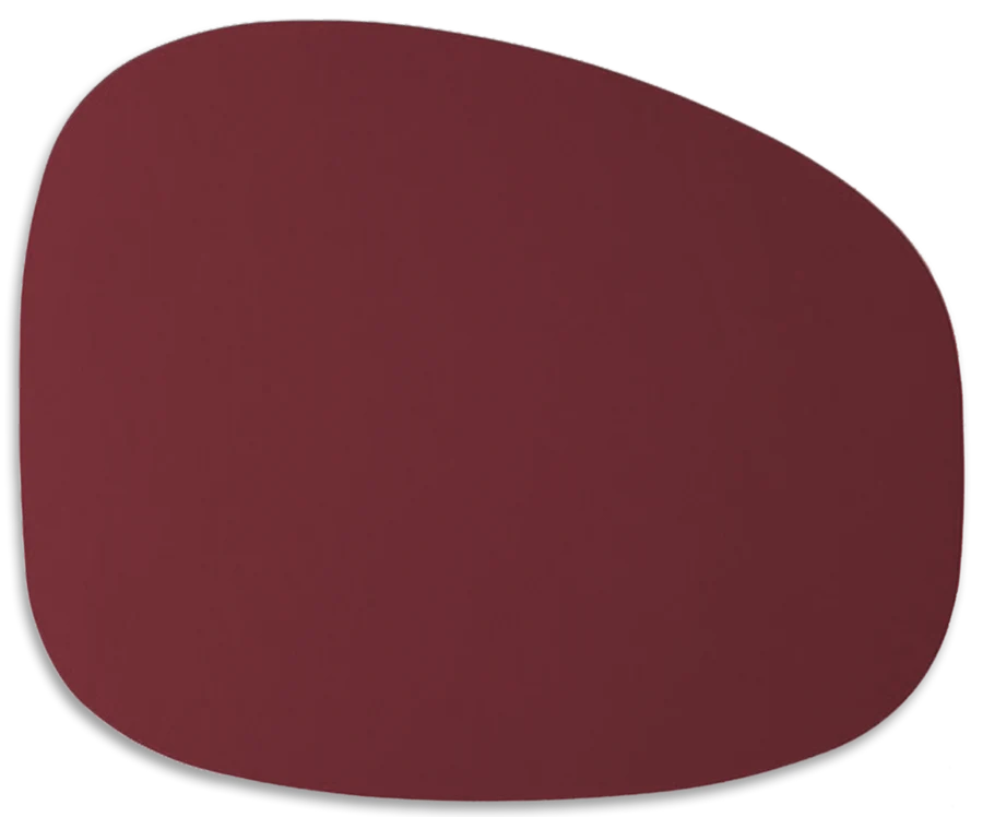 Set de table ovale en cuir recyclé - Rouge Merlot