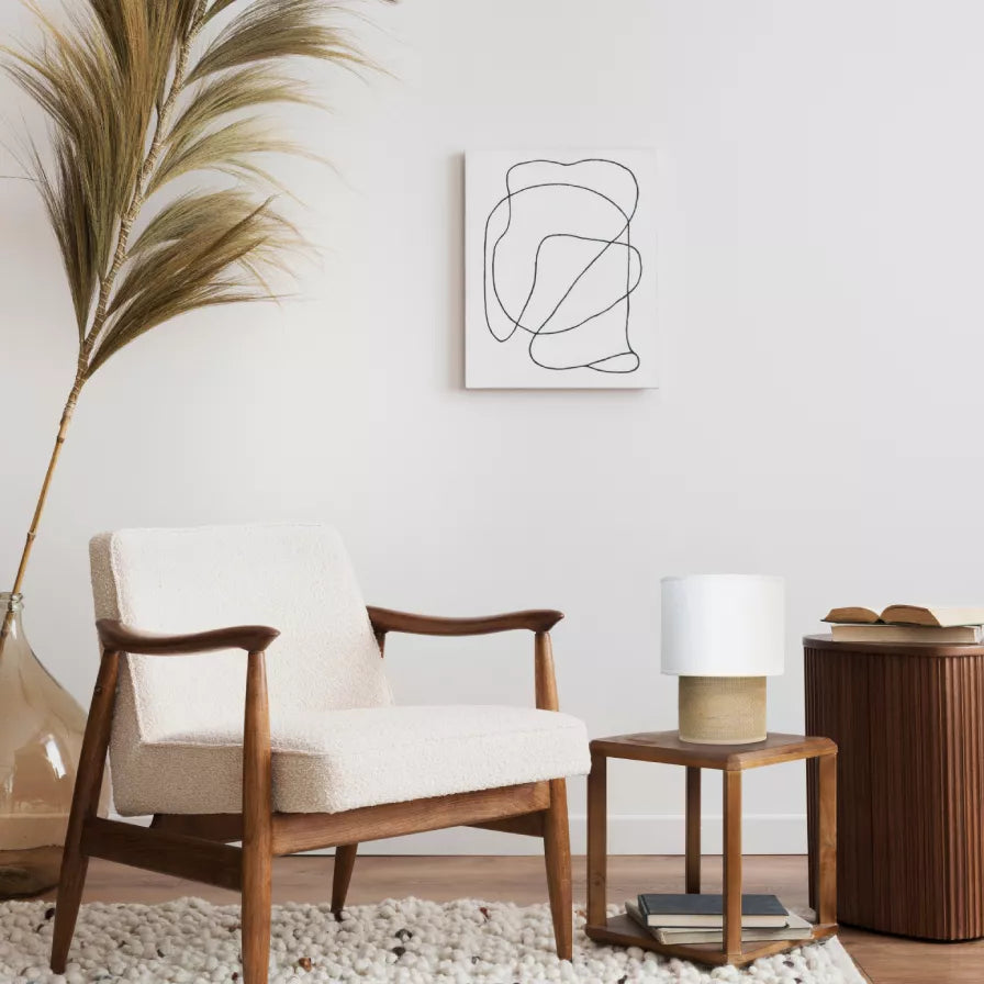 Lampe à poser Tabata Ecru et Sisal et Ecru - 22cm