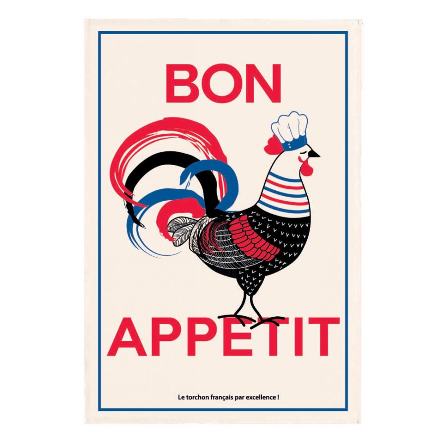 Torchon Bon appétit Ecru 48 x 72 cm