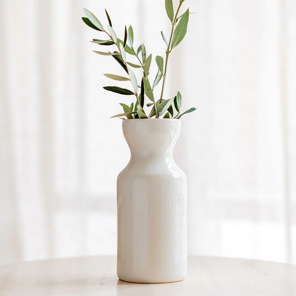 Vase Totem Mediterranea uni blanc