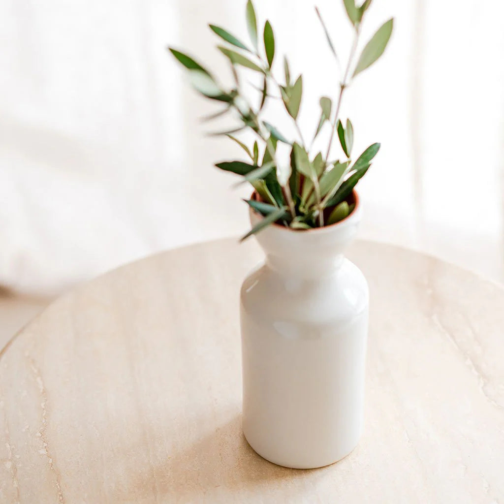 Vase Totem Mediterranea uni blanc