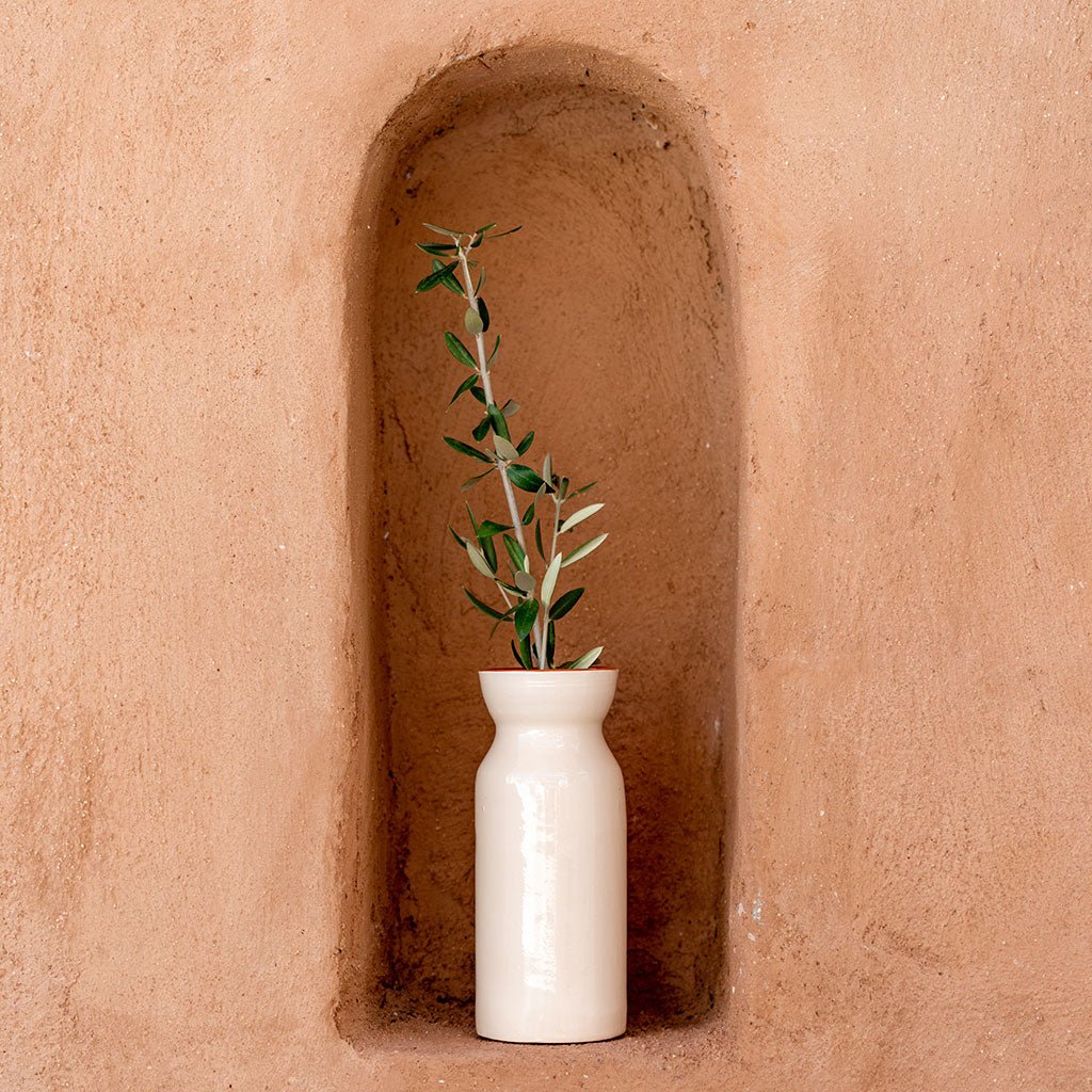 Vase Totem Mediterranea uni blanc