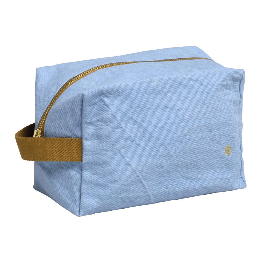Trousse de toilette cube en coton - Iona Bluetiful