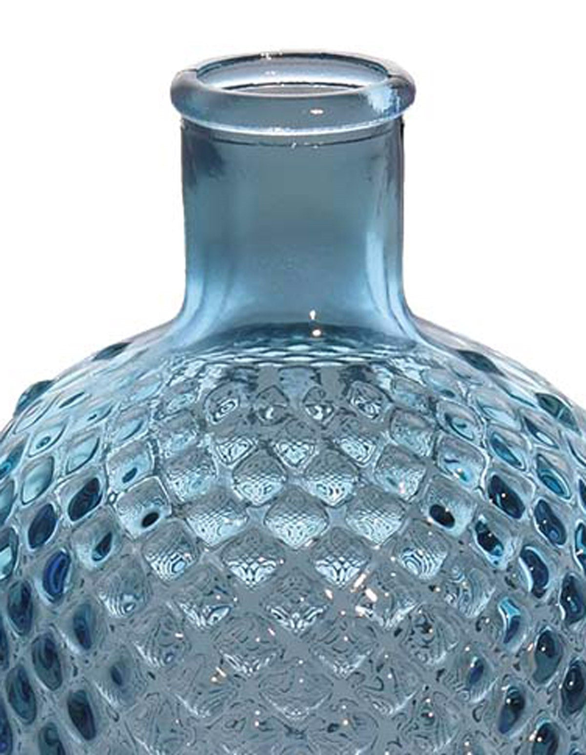 Vase bouteille en verre recyclé Bleu Jean - 22 ou 28 cm