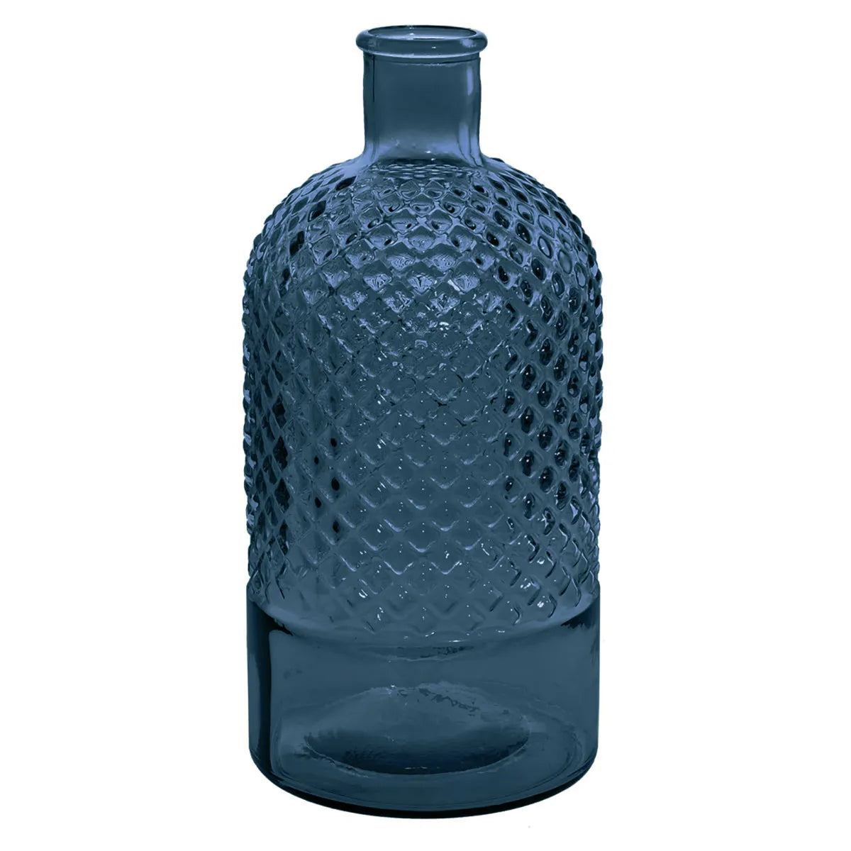 Vase bouteille en verre recyclé Bleu Nuit - 22 ou 28 cm