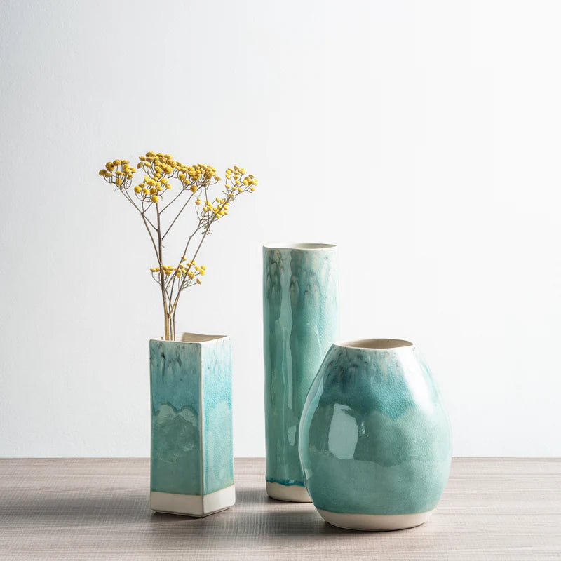 Vase cylindrique Madeira Bleu - 30 cm