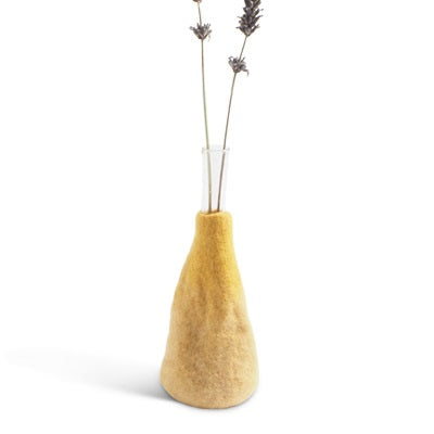 Vase en laine  L, jaune