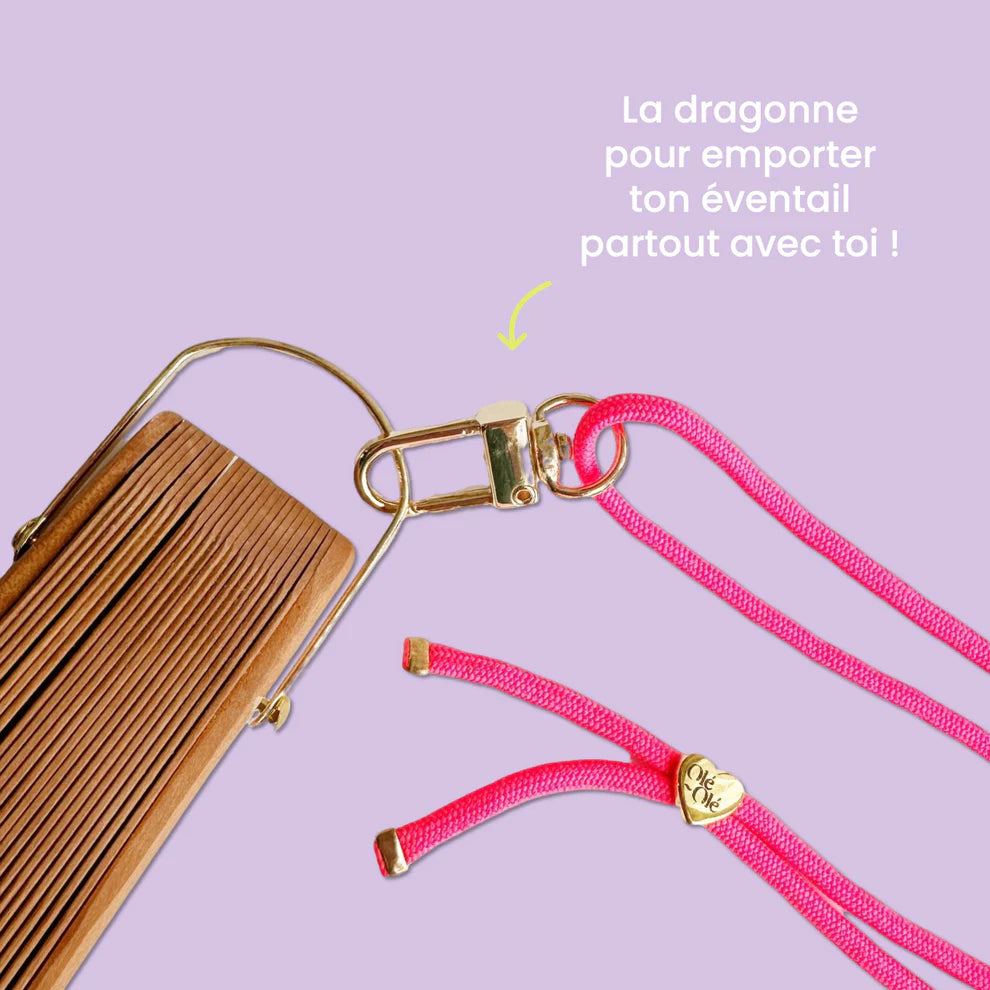 Dragonne Rose Fluo 150cm