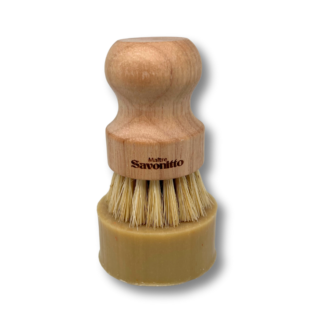 Brosse vaisselle / casseroles en hêtre et sisal