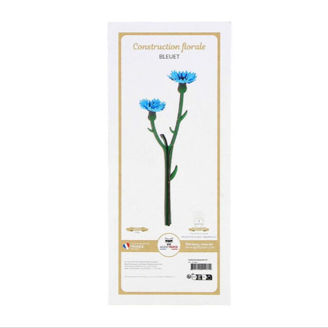 Bleuet - Construction florale en bois et papier