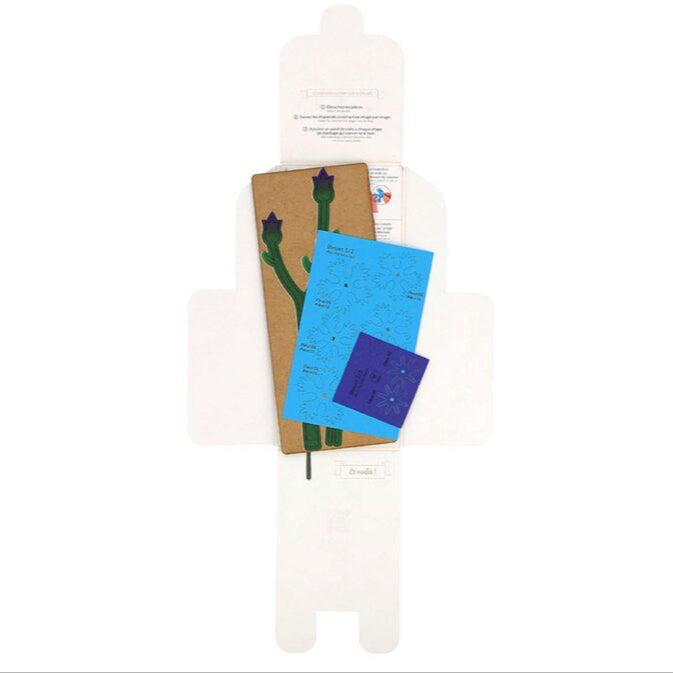 Bleuet - Construction florale en bois et papier