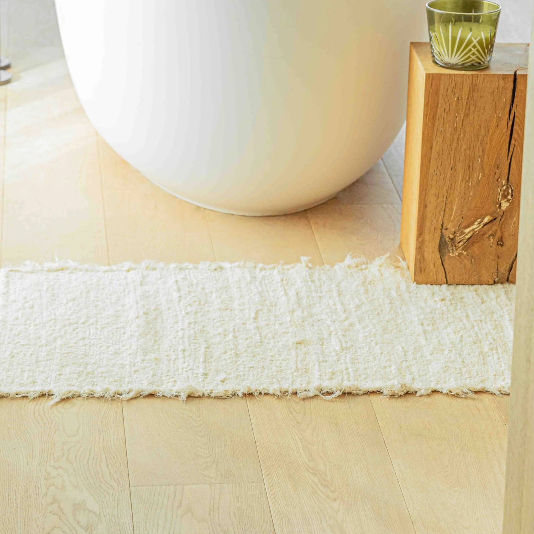 Tapis écru JUDE en coton recyclé - 50 x 100cm